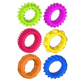 Stressringe, Stressabbau, sensorisches Spielzeug, 6er-Set, stachelige sensorische Fingerringe, leiser Stressreduzierer, Fidgets-Ring für Kinder und Teenager 1